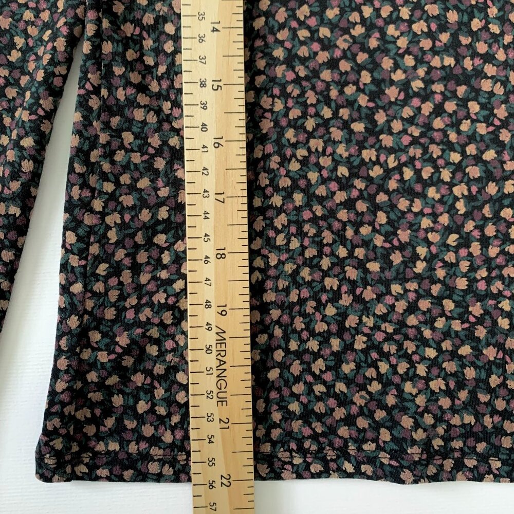 Reitmans Cottagecore Ditsy Floral Dark Fairy Turtle Neck Top Whimsigoth Romantic - Picture 10 of 12